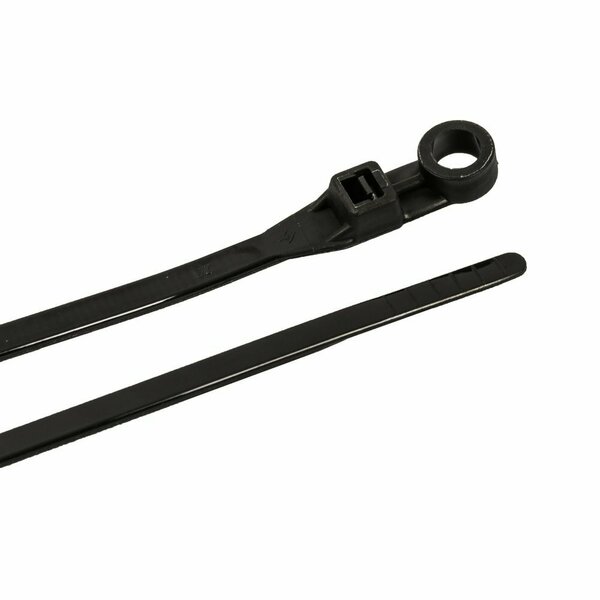 Forney Cable Ties, 8 in Black Standard Duty Screw Mounts 62105